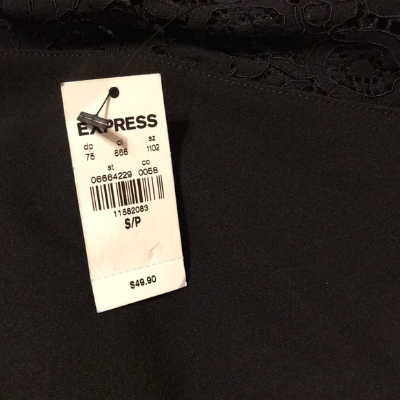 Express One Shoulder Lace Pieced Cropped Top - Picture 2 of 2